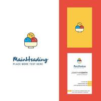 Ice cream Creative Logo and business card vertical Design Vector