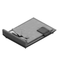 render 3d de dormitorio isométrico png