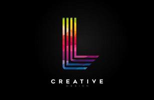 Vibrant Lines Letter L Logo with Lines and Monogram Creative Style Design Vector