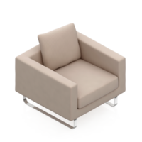 sillón isométrico aislado 3d render png