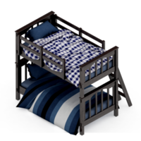 render 3d de dormitorio isométrico png