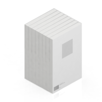 render 3d de libros isométricos png