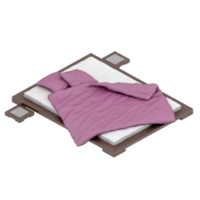 render 3d de dormitorio isométrico png