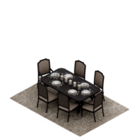 renderização 3d de mesa isométrica png