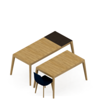 Isometric Table Set 3D render png