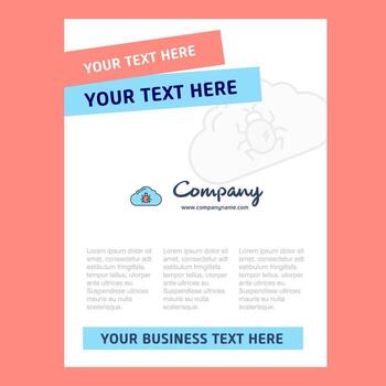 Bug on cloud Title Page Design for Company profile annual report presentations leaflet Brochure Vector Background
