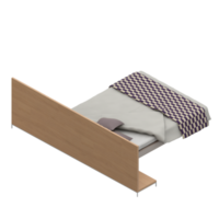 rendu 3d de la chambre isométrique png