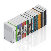 render 3d de libros isométricos png