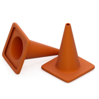 renderização 3d de cone de aviso isométrico png