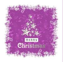 Merry Christmas card with creative design and purple background vector