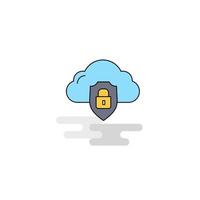 Flat Cloud protected Icon Vector