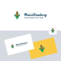 Corn vector logotype with business card template Elegant corporate identity Vector