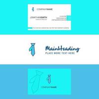 Beautiful Tie Logo and business card vertical Design Vector