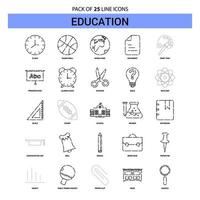 Education Line Icon Set 25 Dashed Outline Style vector