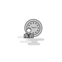 Deadline Web Icon Flat Line Filled Gray Icon Vector