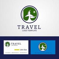 Travel Pakistan Creative Circle flag Logo and Business card design vector