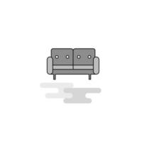 sofá web icono línea plana llena gris icono vector