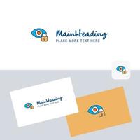 Eye locked vector logotype with business card template Elegant corporate identity Vector