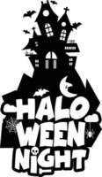 diseño de halloween con tipografía y vector de fondo blanco