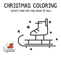 Libro de actividades navideñas para colorear para niños menores de 3 años vector