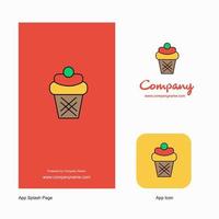 Ice cream Company Logo App Icon and Splash Page Design Creative Business App Design Elements vector