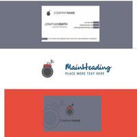 Beautiful Bomb Logo and business card vertical Design Vector