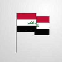 vector de diseño de bandera ondeante de irak