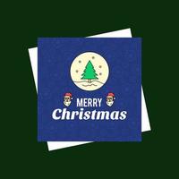 Christmas card design with elegant design and blue background vector
