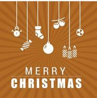 Christmas greetings card design with brown background vector