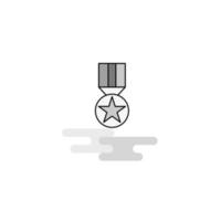 Medal Web Icon Flat Line Filled Gray Icon Vector