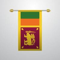 bandera colgante de sri lanka vector