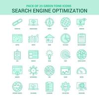 25 Green Search Engine Optimization Icon set vector