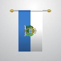 bandera colgante san marino vector