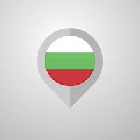 puntero de navegación de mapa con vector de diseño de bandera de bulgaria