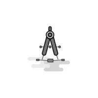 Compass Web Icon Flat Line Filled Gray Icon Vector