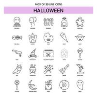 Halloween Line Icon Set 25 Dashed Outline Style vector