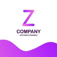 diseño del logotipo de la empresa z con vector de tema púrpura