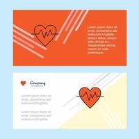 Heart beat abstract corporate business banner template horizontal advertising business banner vector