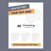 Game controller Title Page Design for Company profile annual report presentations leaflet Brochure Vector Background