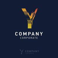 Y company logo design with visiting card vector