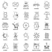 25 Business Concept Mix Line Icon set vector