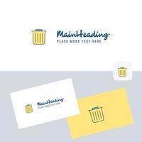 Trash vector logotype with business card template Elegant corporate identity Vector