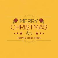 Christmas card design with elegant design and yellow background vector