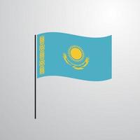 Kazakhstan waving Flag vector