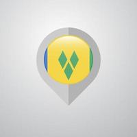 Map Navigation pointer with Saint Vincent and Grenadines flag design vector