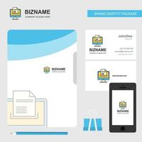 Document downloading Business Logo File Cover Visiting Card and Mobile App Design Vector Illustration