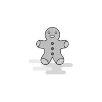 galleta de navidad icono web línea plana llena vector icono gris