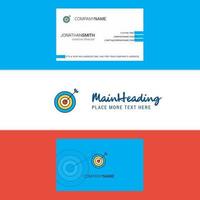 Beautiful Dart Logo and business card vertical Design Vector