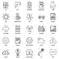 25 conjunto de iconos de línea de mezcla de concepto de negocio vector