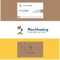 Beautiful Lamp Logo and business card vertical Design Vector